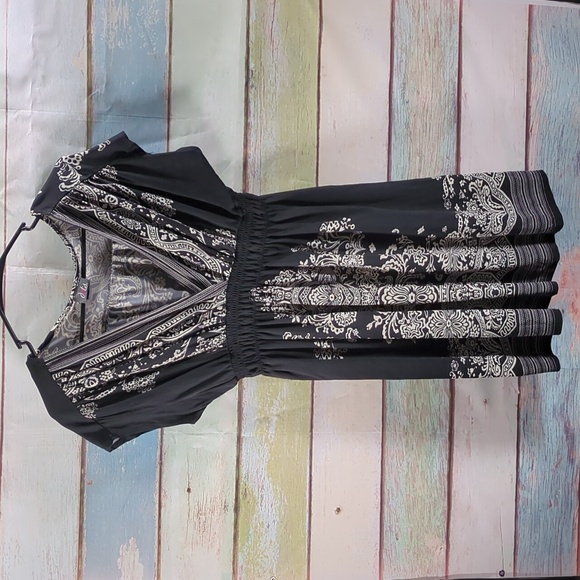 Dots floral geometric pattern dress - Picture 1 of 5